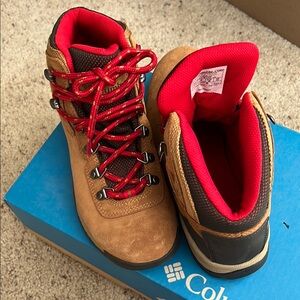 Columbia Brown and Red Hiking Boots Outdoor Adventure - NWT in box